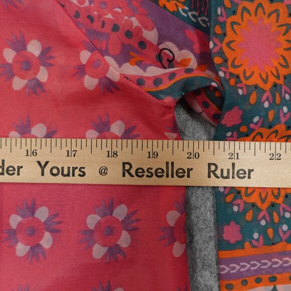 Natural Life Top Womens Small Peasant Sheer Boho Balloon Sleeve Tassel Popover - Picture 6 of 8